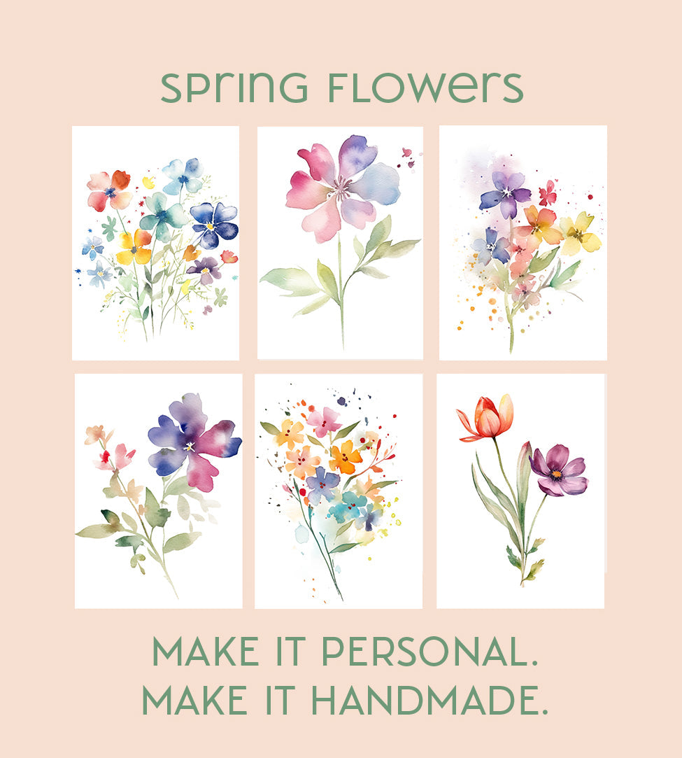 All-in-One Watercolor Art Prints + Postcards: Spring Flowers