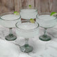 Set of 4 Natural Clear Hand Blown Margarita Glasses