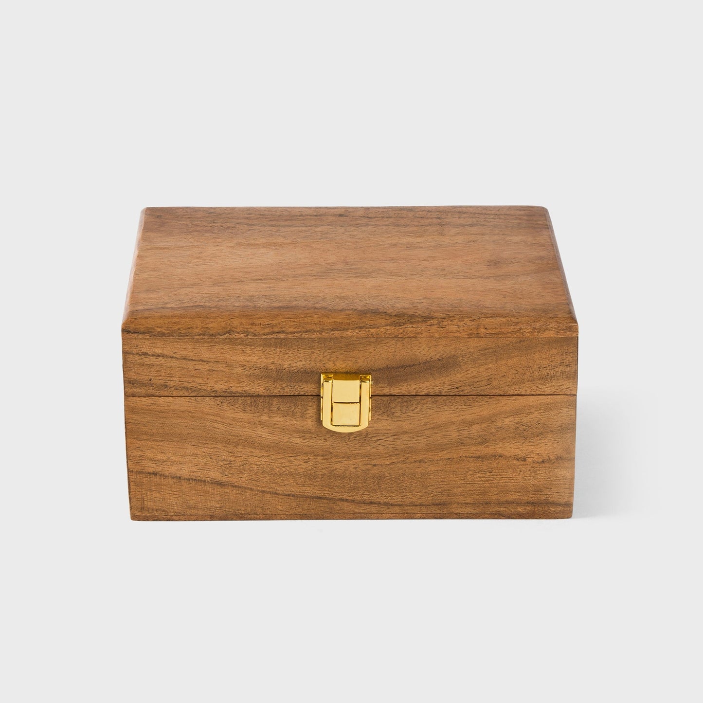 Acacia Wood Classic Keepsake Box with Latch, Natural