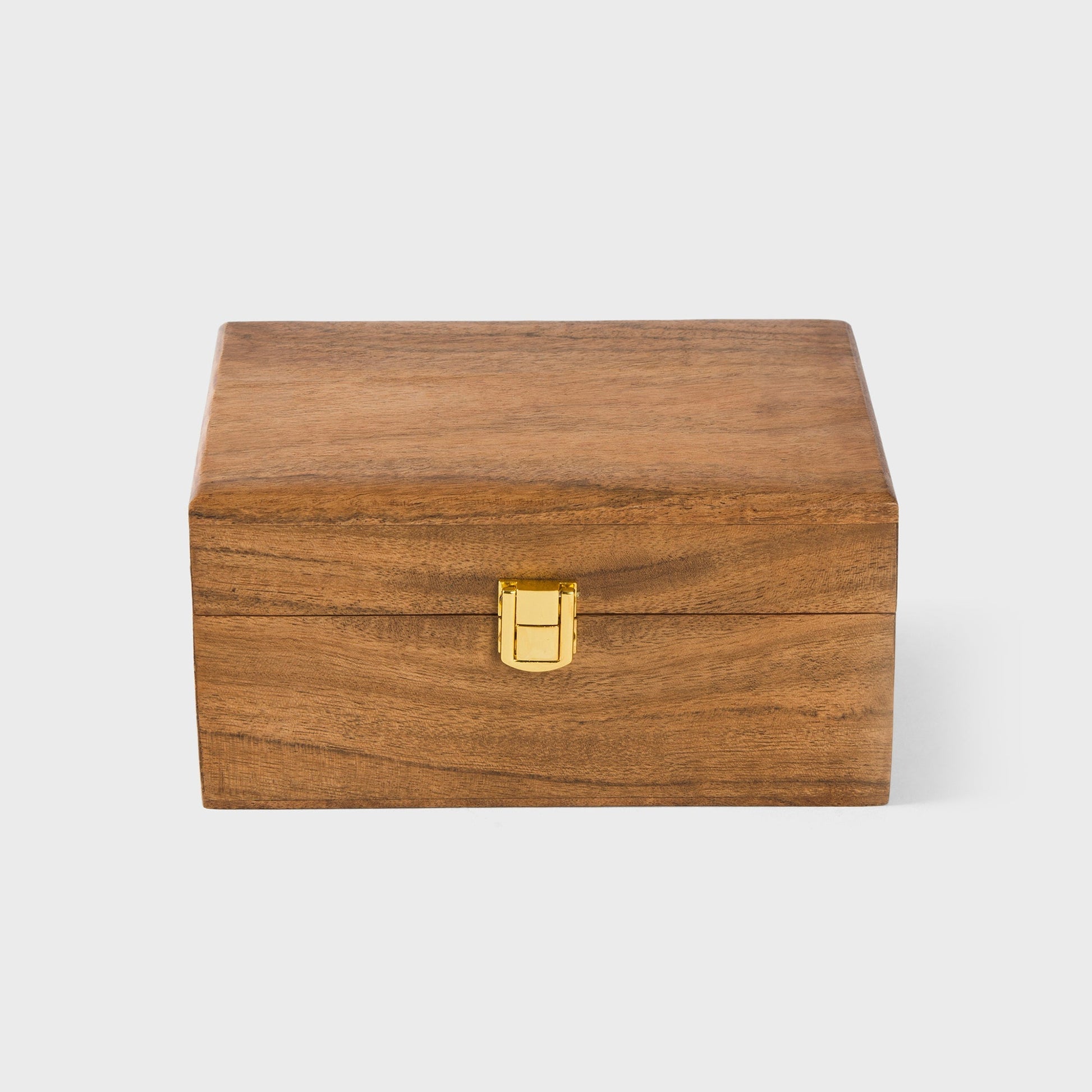 Acacia Wood Classic Keepsake Box with Latch, Natural