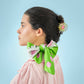 White Flower Silk Large Square Scarf