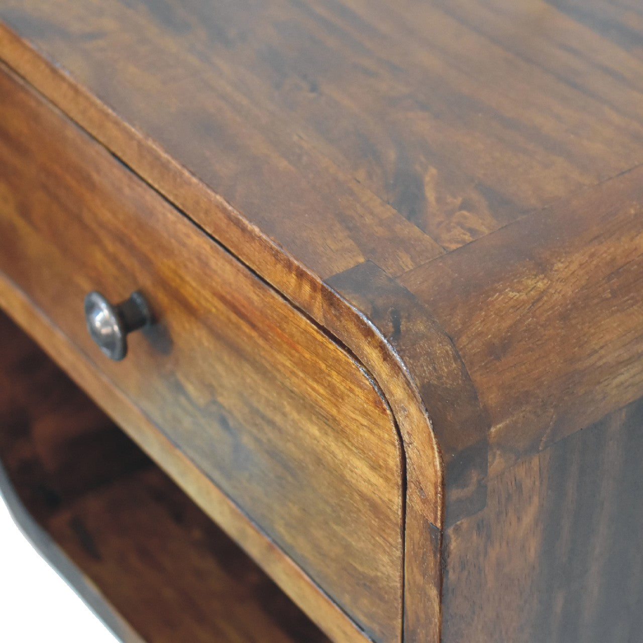 Solid Wood Mini Curve Floating Nightstand
