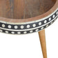 Solid Wood Small Dotted End Table, Black