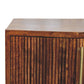 Solid Wood Harper Ribbed Chestnut Bedside 2 Drawers Brown