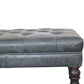 Buffalo Teal Leather Ottoman