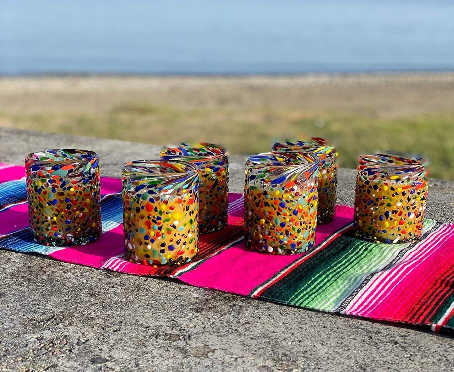 Confetti Rock Tumbler Glasses - Set of 6