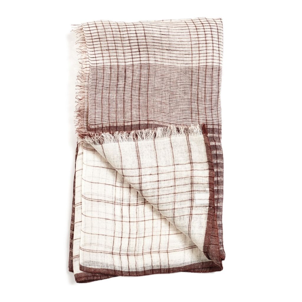 Auro Cinnabar Handwoven Linen Scarf