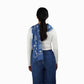 Hand Dyed Batik Scarf - Soft Cotton, Blue Roses, White, Floral, Flower