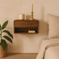 Solid Wood Curve Floating Bedside