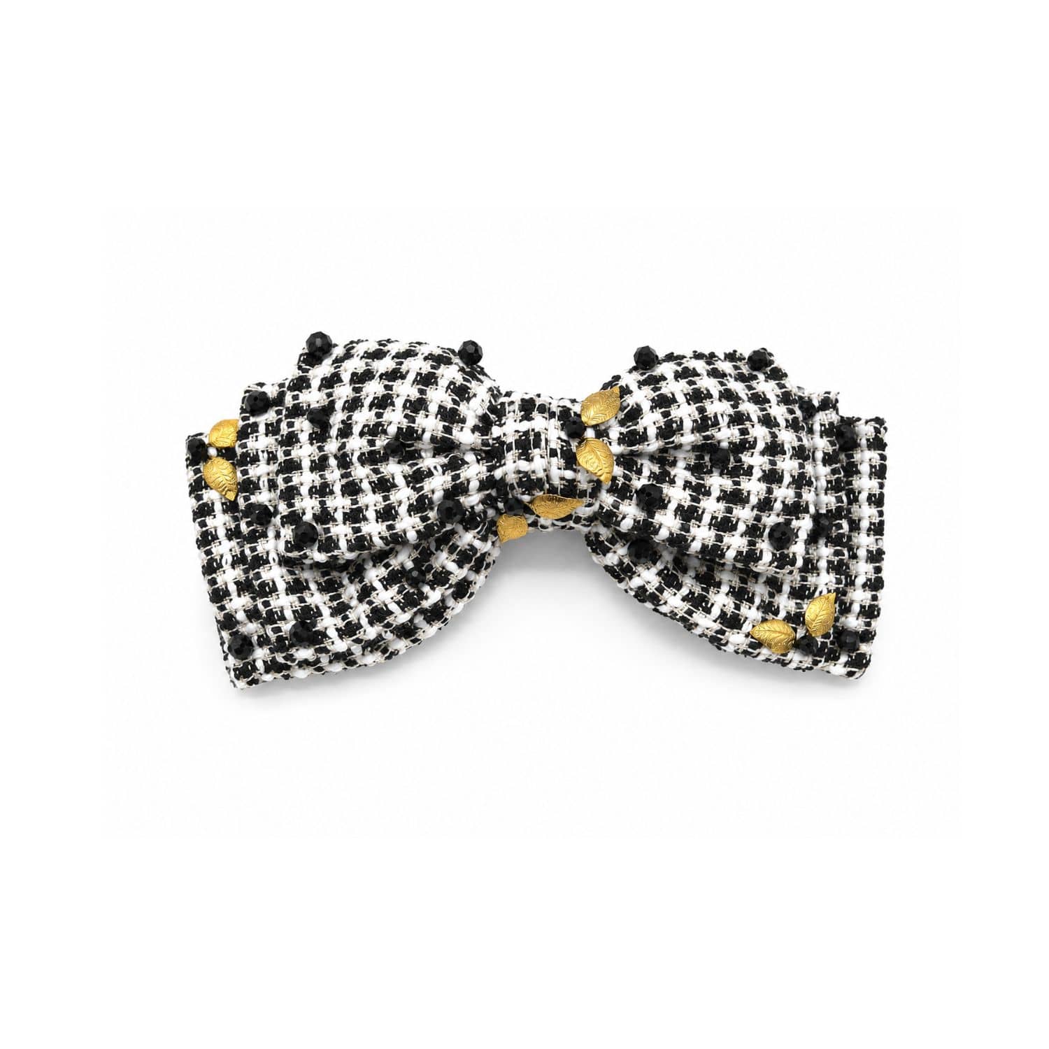 Chic Black and White Tweed Harmony Barrette
