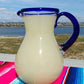 Cobalt Blue Rim & Handle Glass Pitcher
