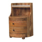 Solid Wood Curved Bedside with Marble Top
