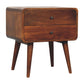 Solid Wood Large Curved Chestnut Bedside Table