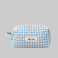 Gingham Blue Make-up Pouch - Small