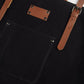 Waxed Canvas Work Apron with Leather Straps & Utility Pockets
