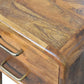 Solid Wood Amber Oak Bedside Table