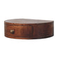 Solid Wood Honey Caramel Wall-Mounted Rounded Bedside Table
