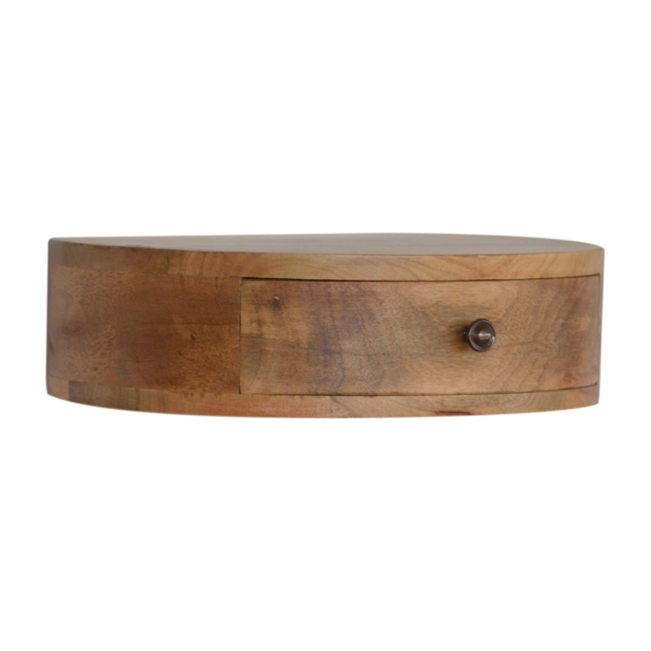 Solid Wood Wall-Mounted Rounded Nightstand