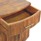 Solid Wood Curved Ribbed Bedside Table