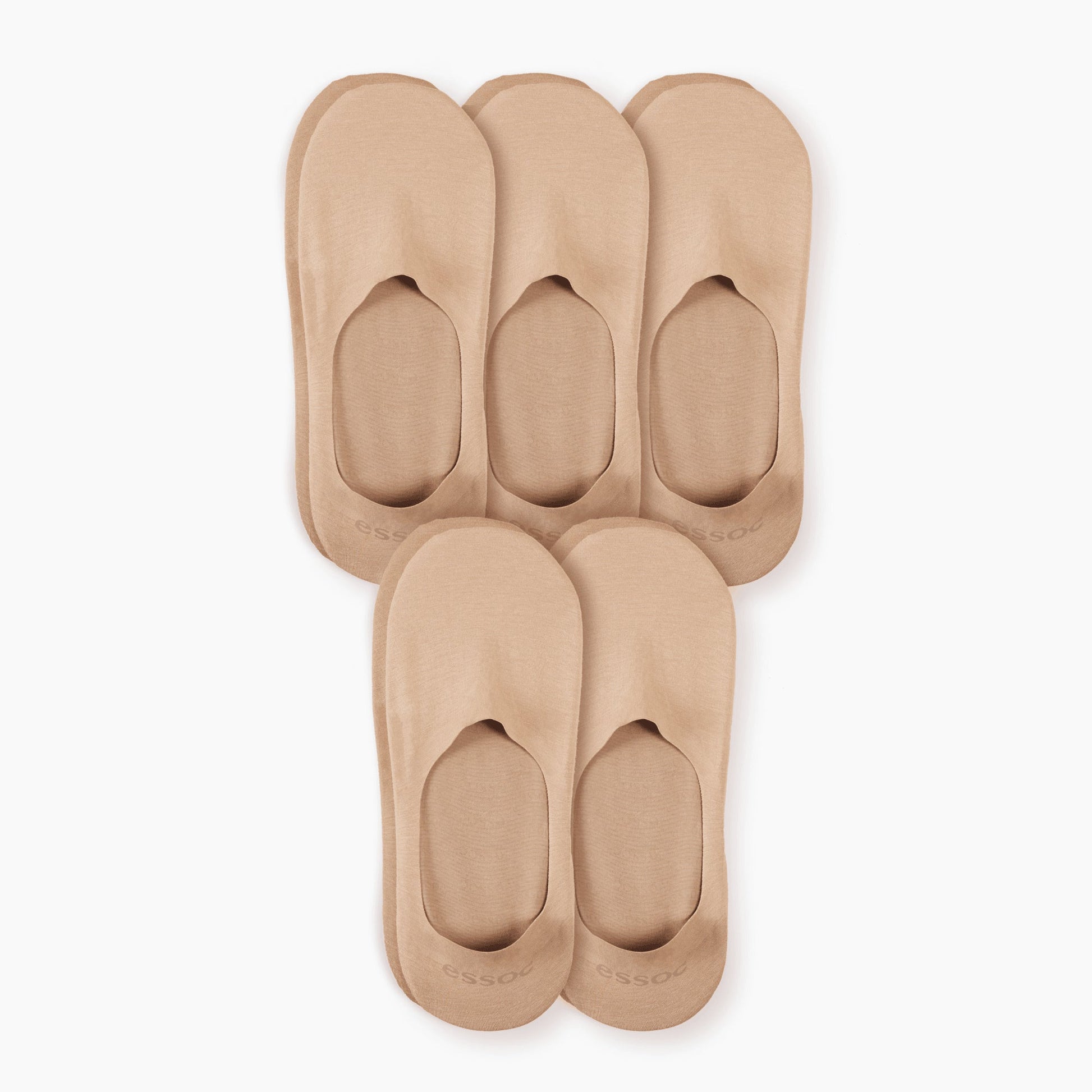 Unisex Cotton No Show Socks 5-Pack | Almond Beige