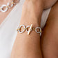 Mixed Metal Sculpted Circle Bracelet