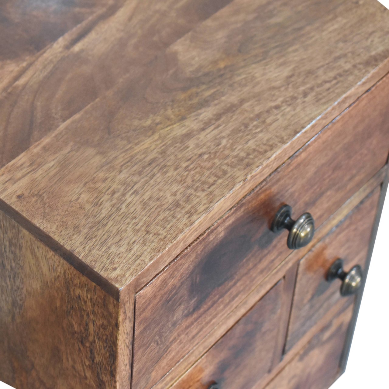 Solid Wood Honey Caramel Nordic Style 4-Drawer Multi Bedside Table