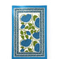 Hand Block Printed Blue Floral Cotton Placemats, Table Mat Set of Two