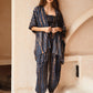 Angela Short Kimono Duster in Deep Sea Blue