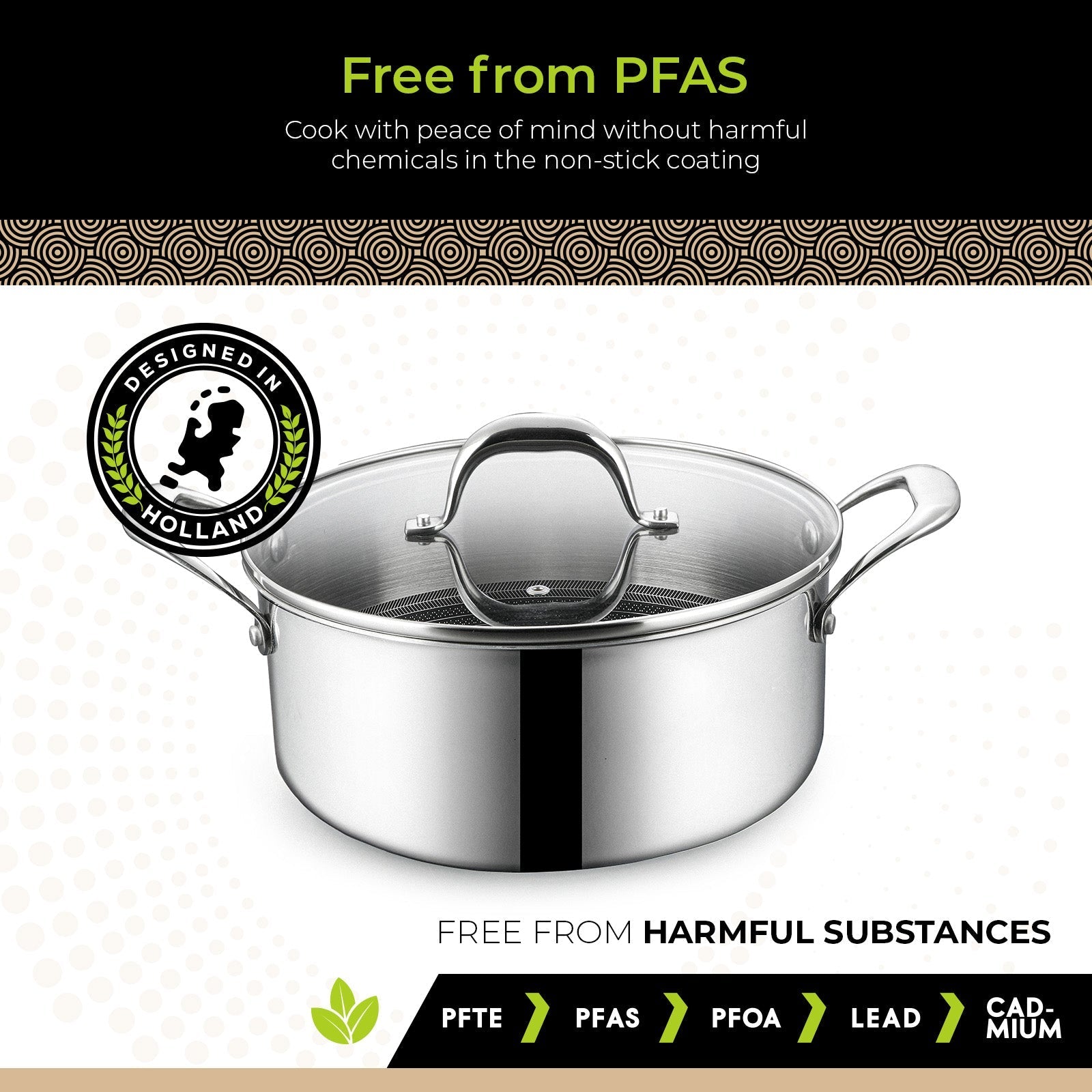 BE | LIVING CIRCLAD Series Casserole with Lid 5 qt / 8.5"/ 24 cm