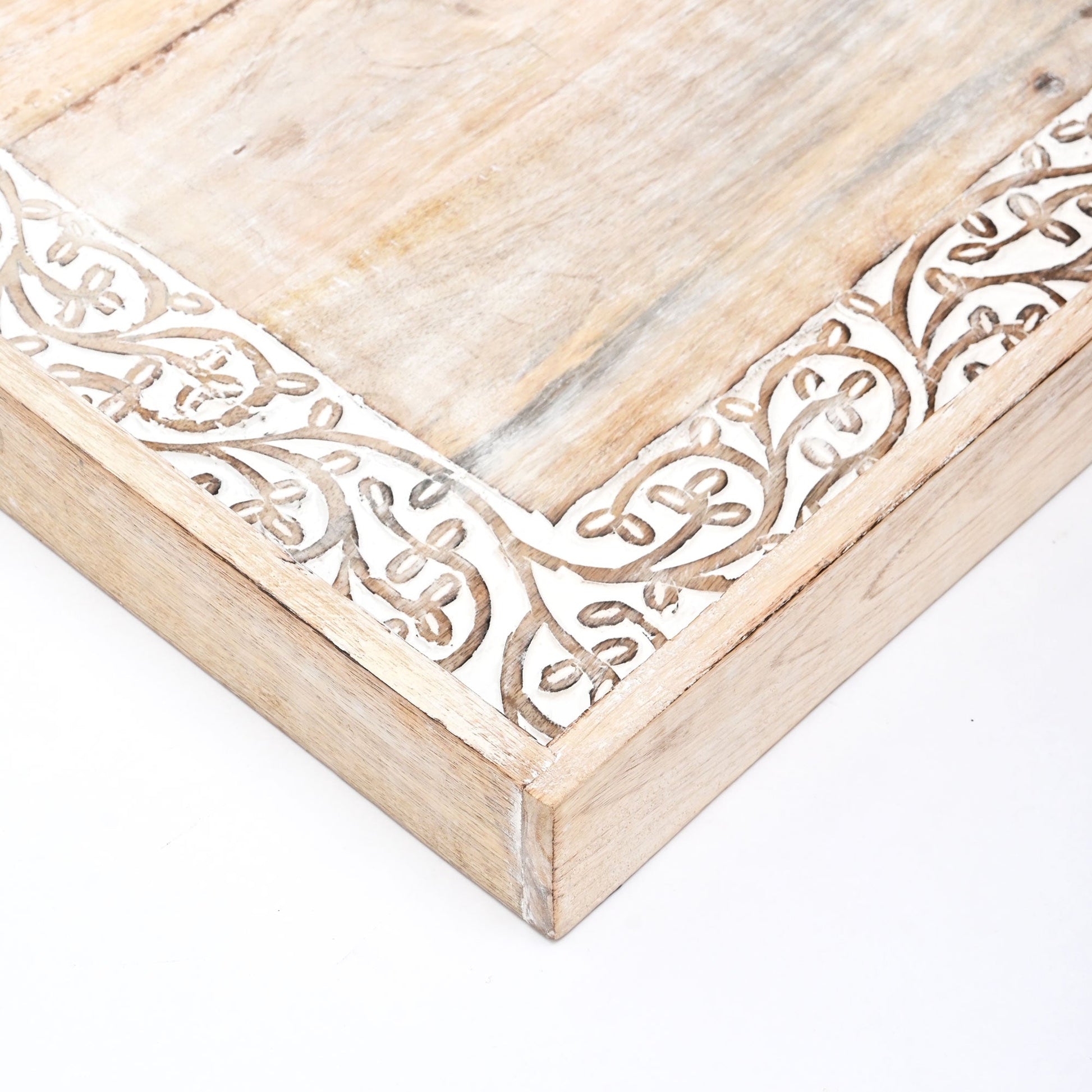 White Vine Tray | Hand-Carved | Mango Wood