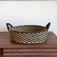 Tray Basket in Natural w/ Black Checks