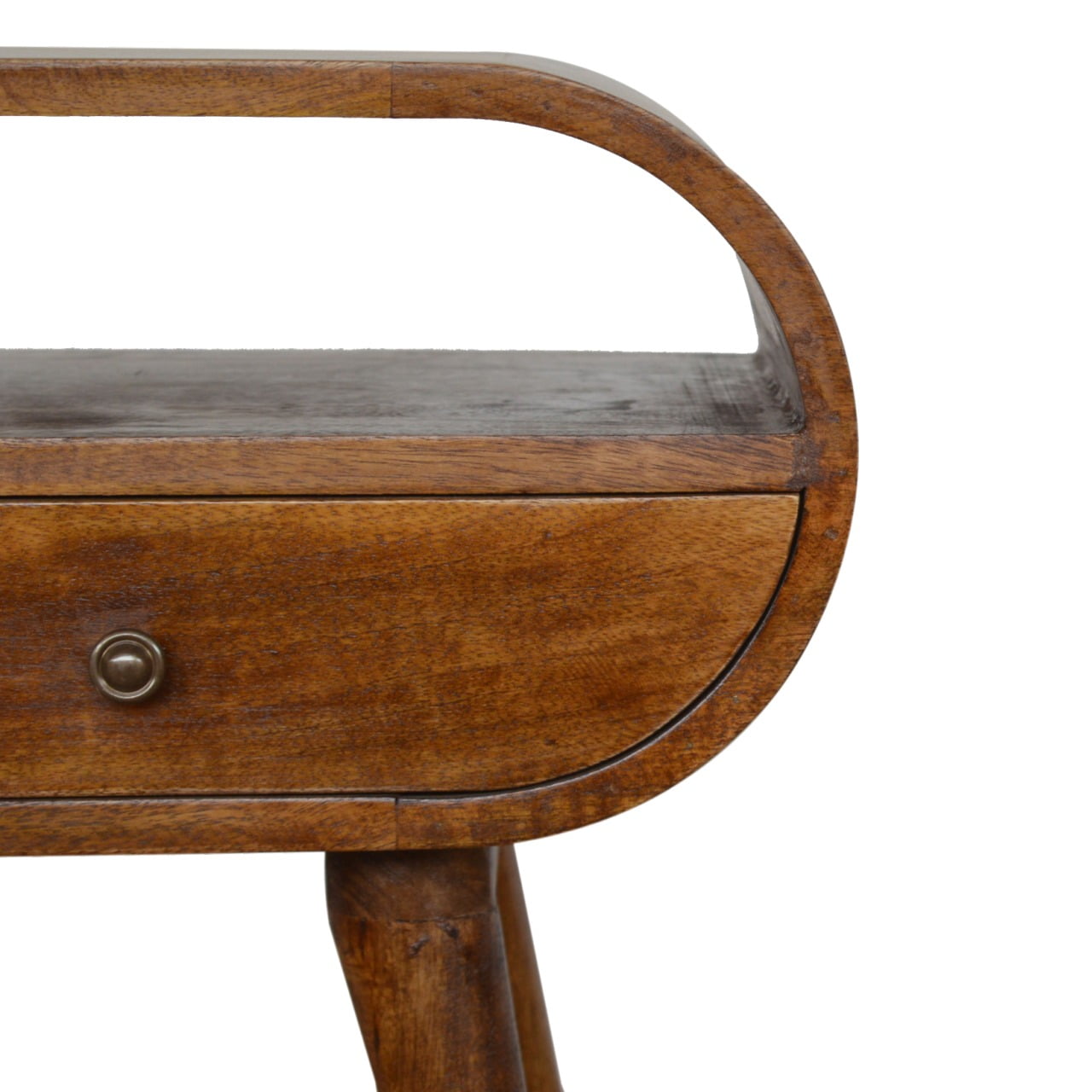 Solid Wood Chestnut Circular Open Bedside