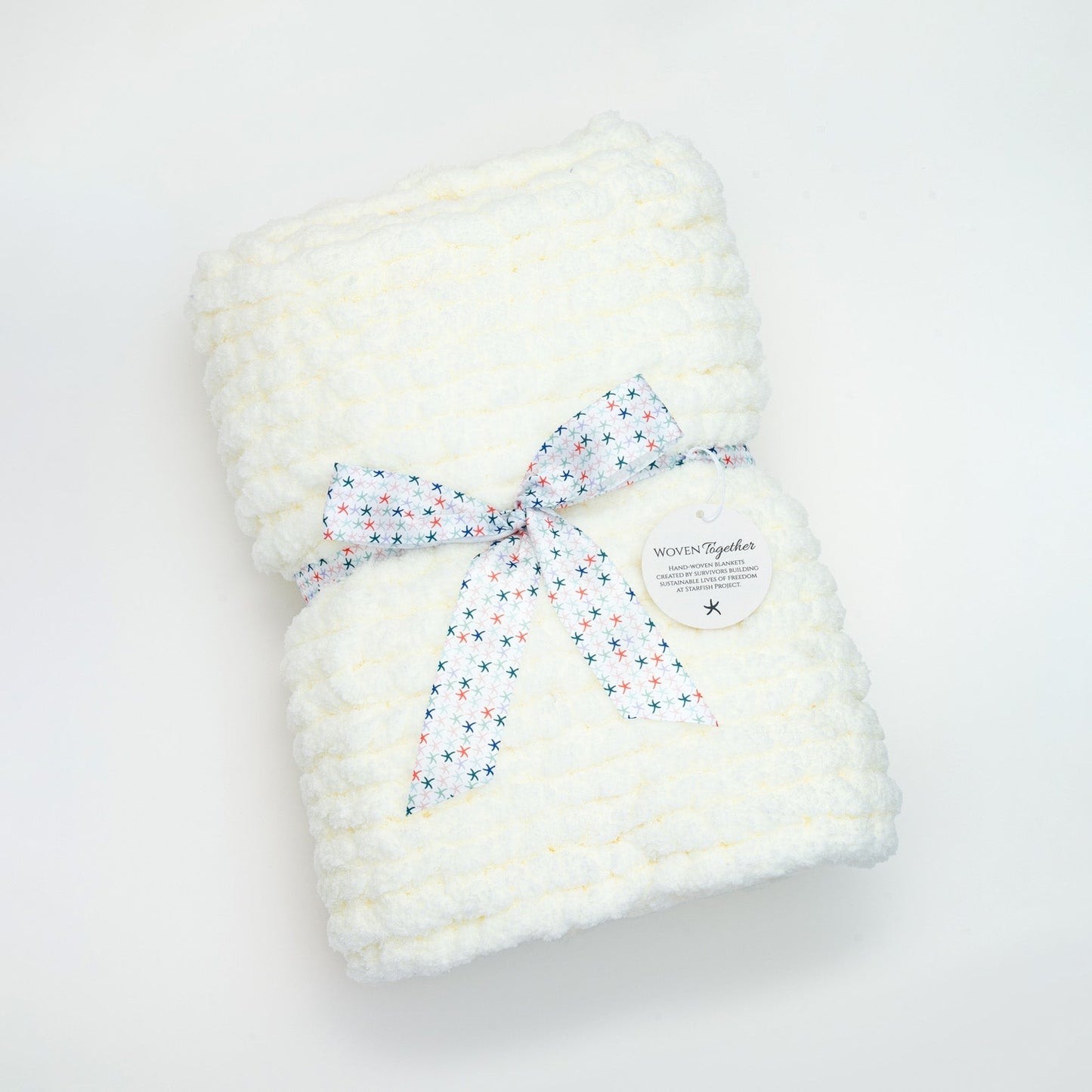 Woven Together Baby Blanket In White