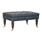 Buffalo Teal Leather Ottoman