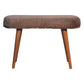 Solid Wood Faux Fur Fabric Bench