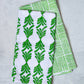 S/2 Tea Towel Set - Palmetto & Stripe, Green