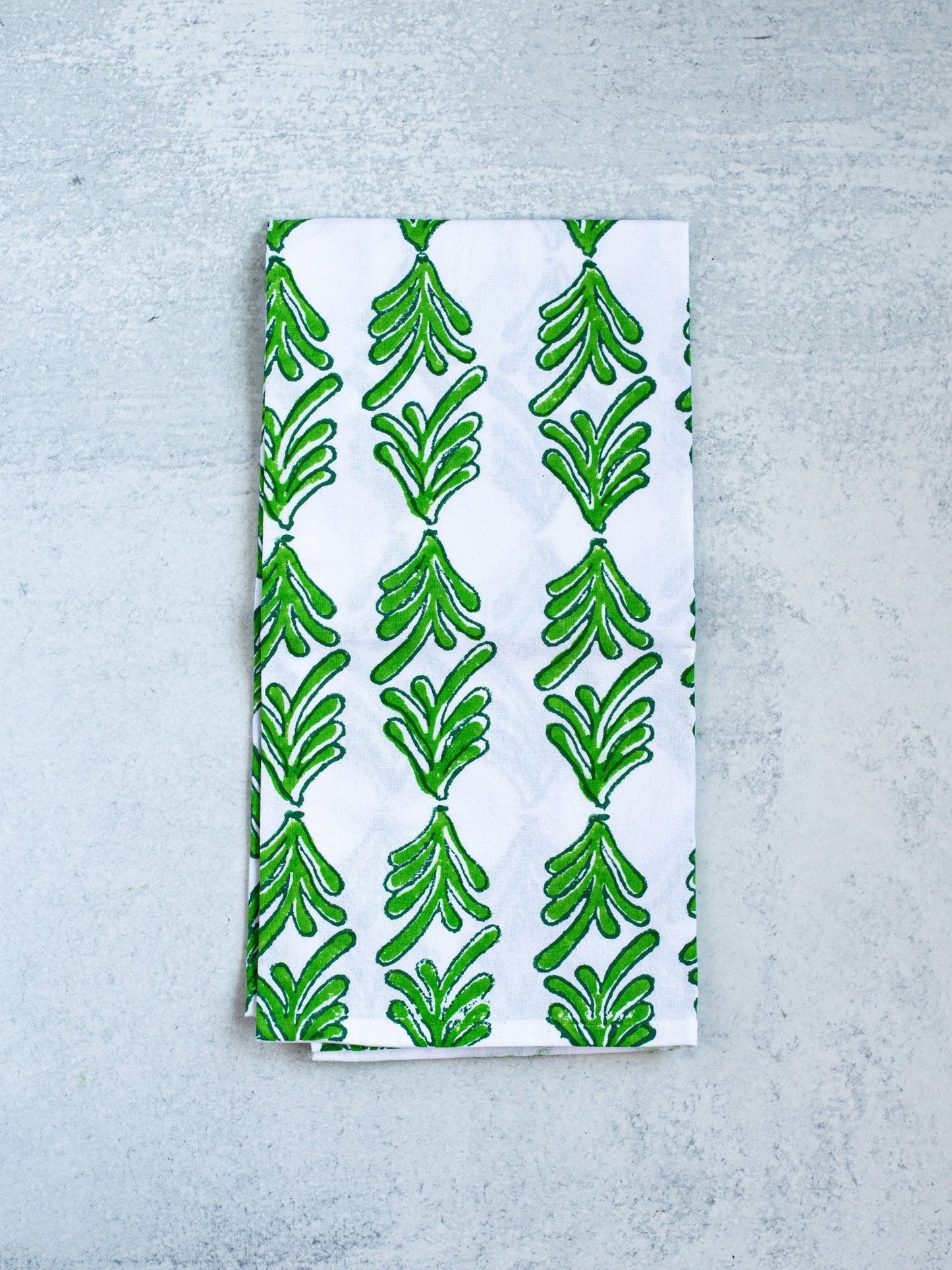 S/2 Tea Towel Set - Palmetto & Stripe, Green