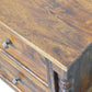 Solid Wood Spindle Beaded Bedside Table 2 Drawers Brown