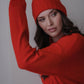 Ribbed Beanie - Scarlett