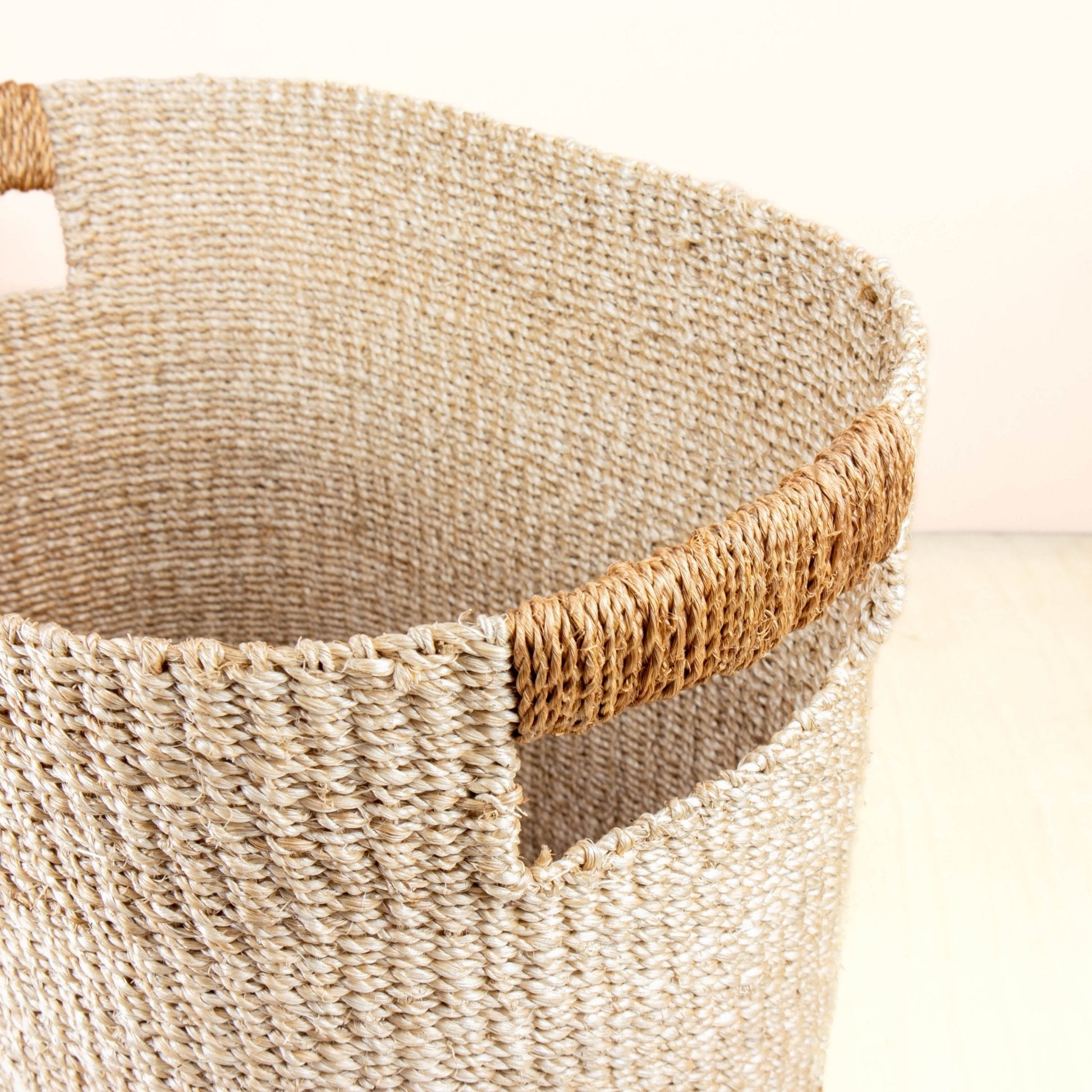 S/2 Tan Oval Woven Baskets