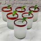 Set of 6 Tumbler Glasses with Red Rims