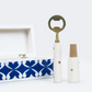 Lattice Bar Accessories Gift Set, Wooden Box with Bottle Opener & Stopper