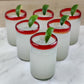 Set of 6 Glasses with Red Rims