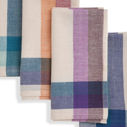 YIN YANG Handwoven Napkins - Set of 4. Cotton - Fair Trade - Artisan Made