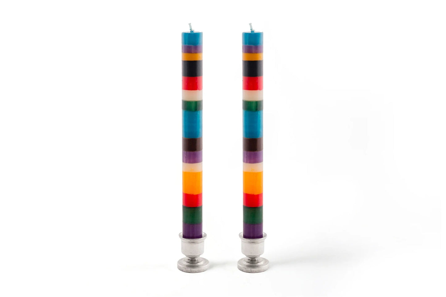 Memphis Stripe Painted Candles