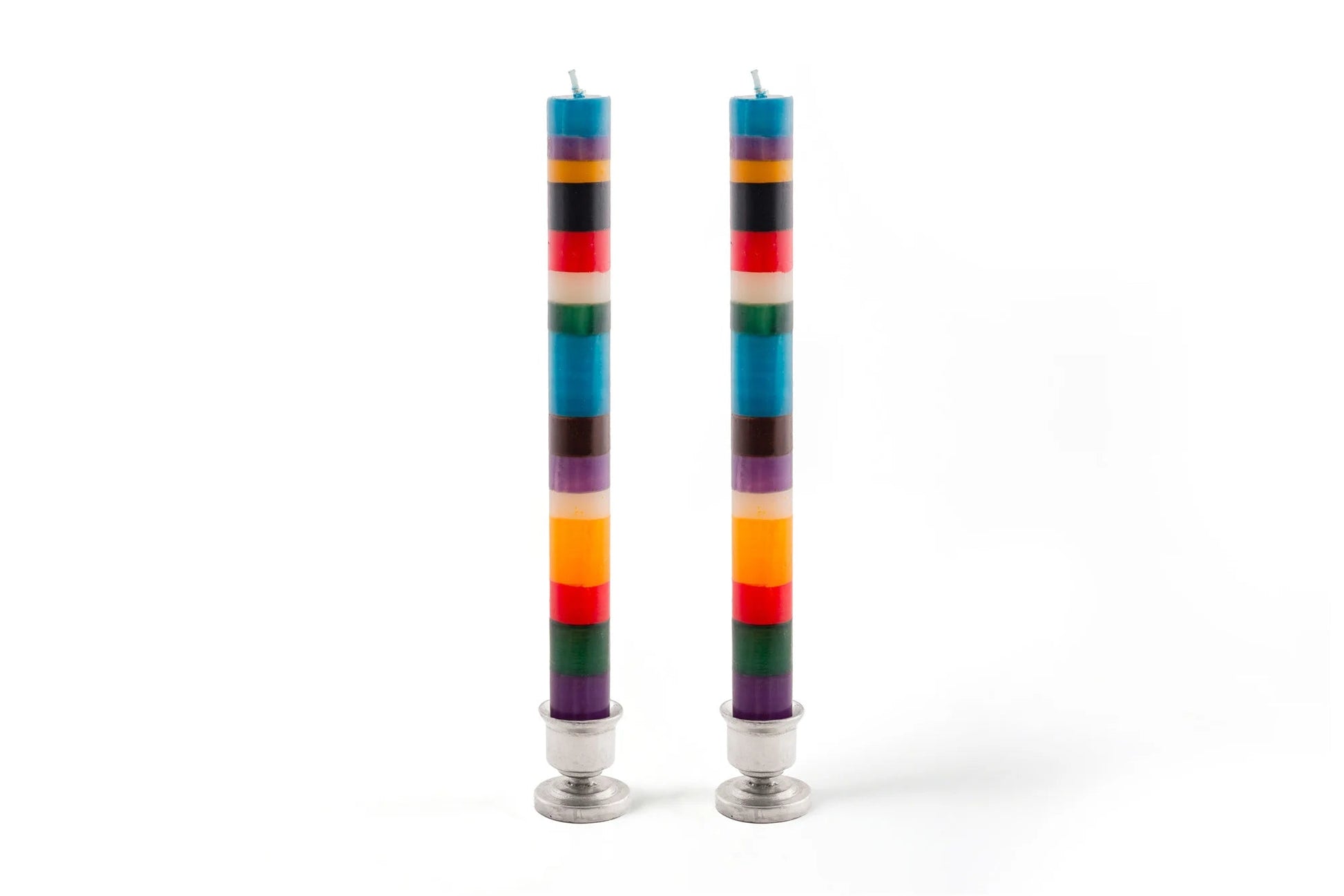 Memphis Stripe Painted Candles