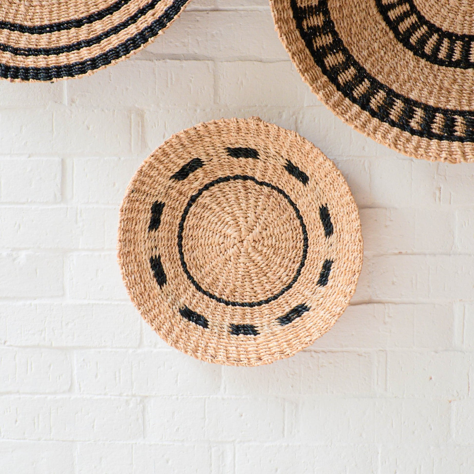 Natural + Black Wall Baskets, Small