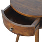 Solid Wood Nordic Chestnut Circular Nightstand