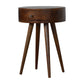Solid Wood Nordic Chestnut Circular Nightstand
