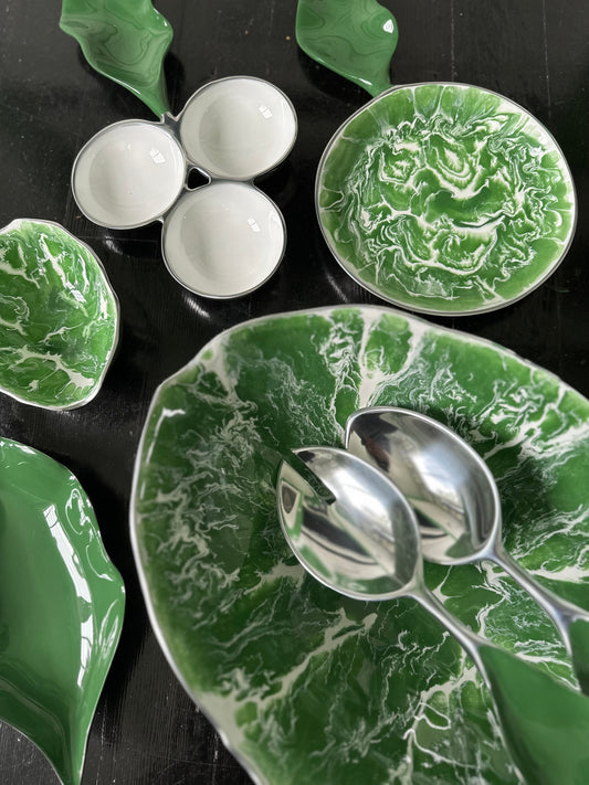 Verdura Salad Servers Set White - In Stock